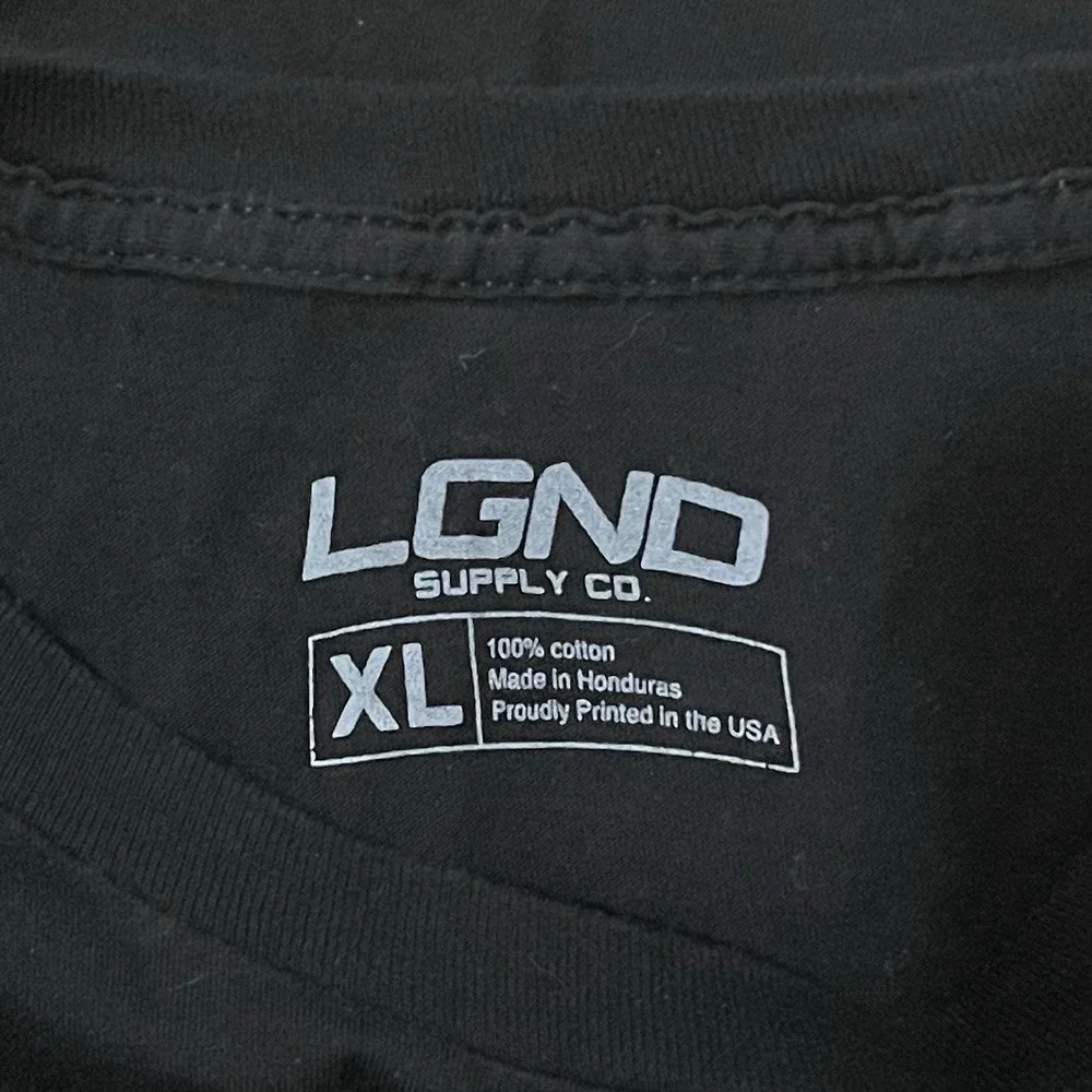 LGND Supply Co Skull & Handlebars Black Graphic Tee XL Legend 2018 Biker‎ Unique - Picture 4 of 5